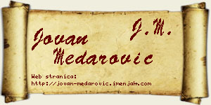 Jovan Medarović vizit kartica